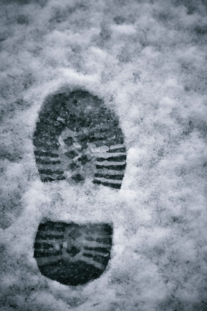 foot print in the snow